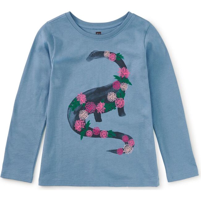 Dino Bouquet Graphic Tee, Blue Tide