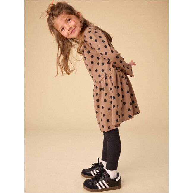 Long Sleeve Skirted Dress, Leopard Dots - Dresses - 4