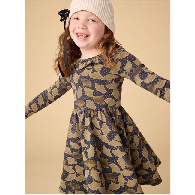 Ruffle Collar Ballet Dress, Gingko Leaf & Dot - Dresses - 4