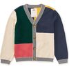 Colorblock Sweater Cardigan, Almond - Cardigans - 1 - thumbnail