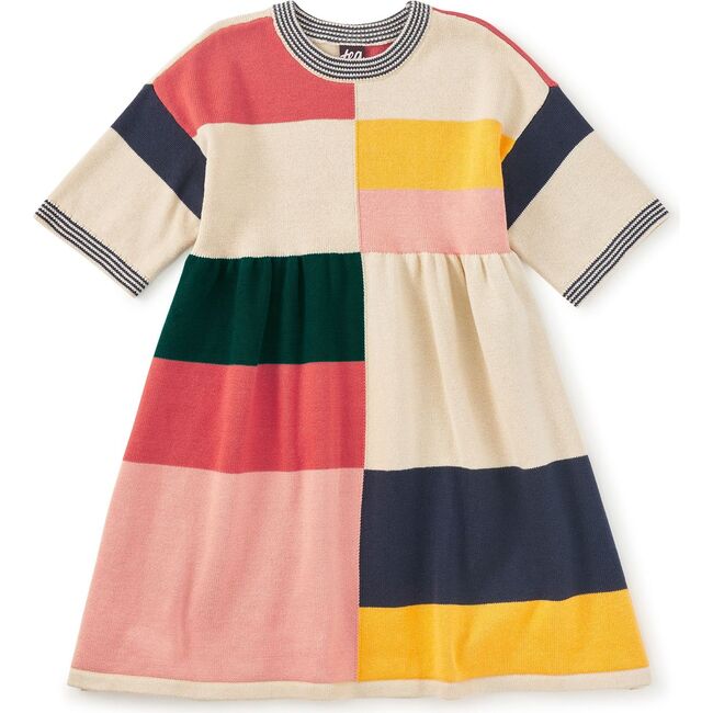 Colorblock Sweater Dress, Almond
