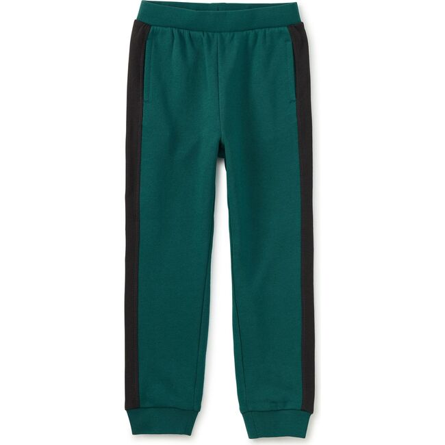 Colorblock Stripe-Out Joggers, Jade