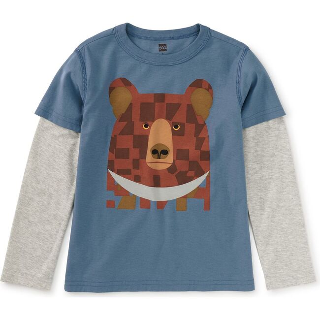 Bojagi Moon Bear Layered Tee, Coronet Blue