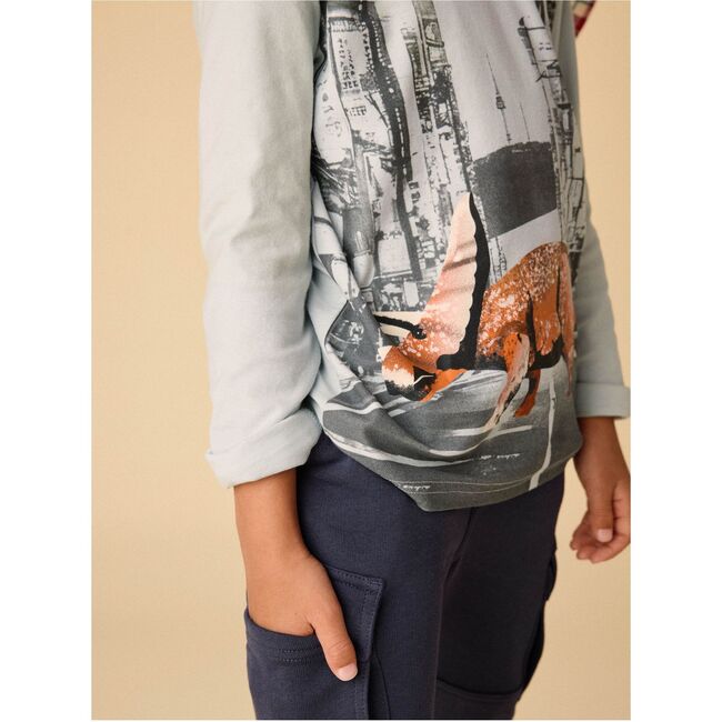 Dino in Seoul Graphic Tee, PEARL BLUE - T-Shirts - 3