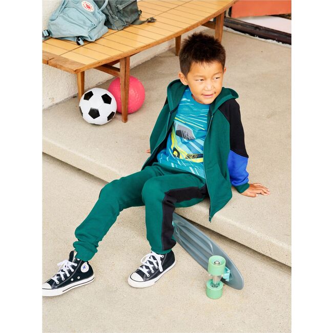 Colorblock Stripe-Out Joggers, Jade - Sweatpants - 3