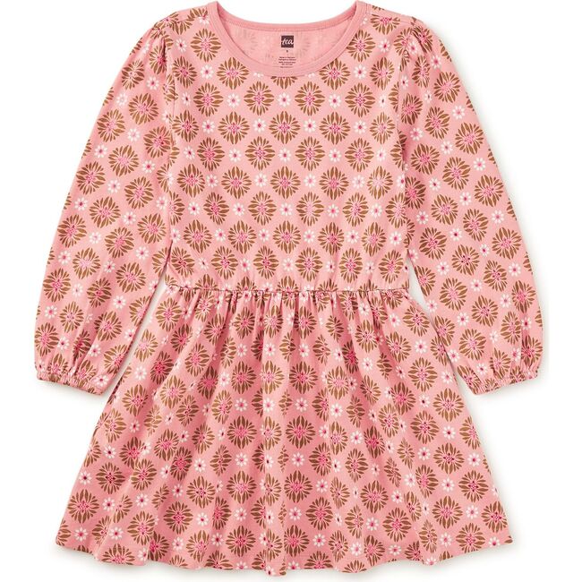 Blouson Sleeve Pocket Dress, Metallic Chrysanthemum