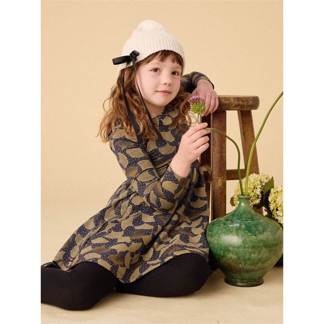Ruffle Collar Ballet Dress, Gingko Leaf & Dot - Dresses - 7