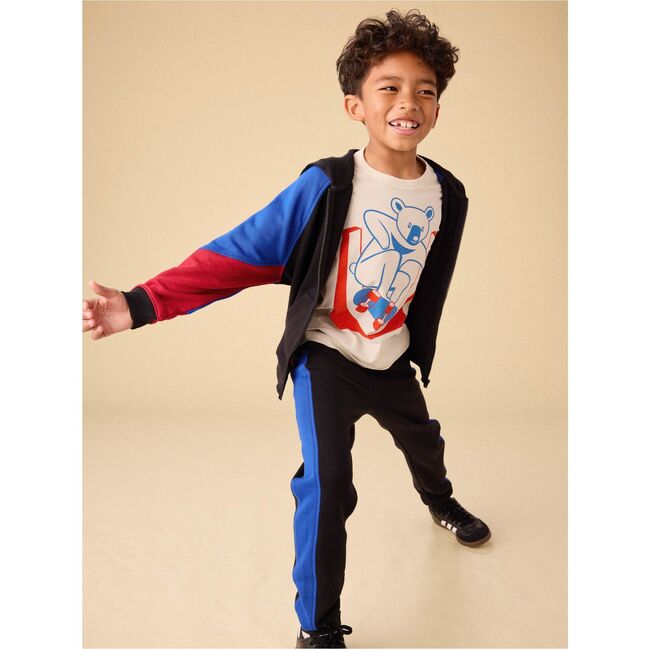 Colorblock Hoodie, Jet Black - Sweatshirts - 5