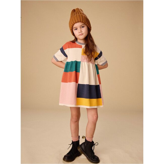 Colorblock Sweater Dress, Almond - Dresses - 6