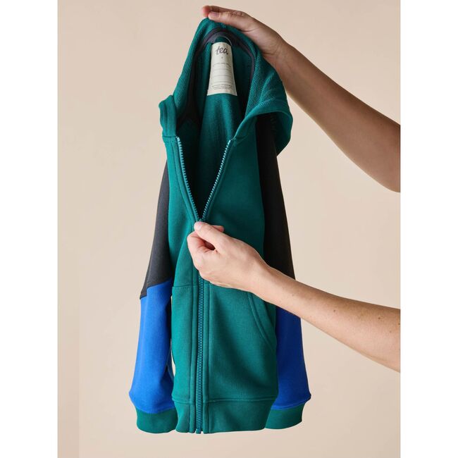 Colorblock Hoodie, Jade - Sweatshirts - 7
