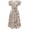 Zaza Midi Dress in Brown Toile - Dresses - 1 - thumbnail