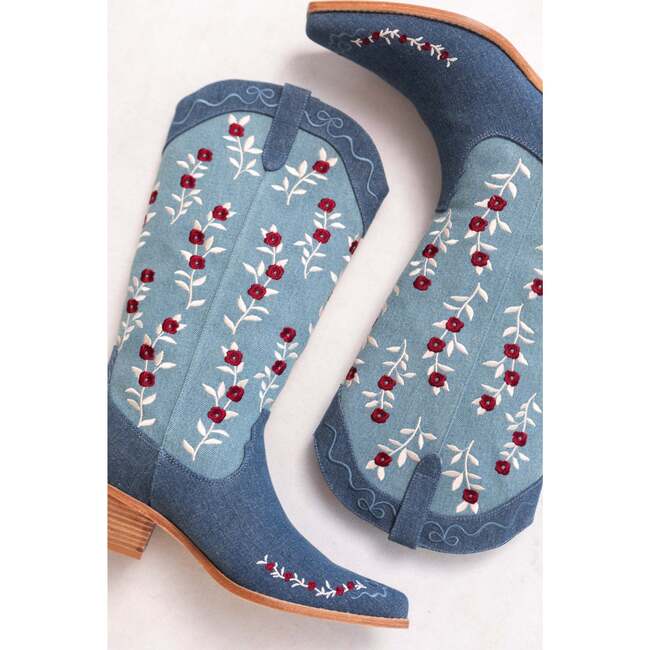 Rosemary Cowgirl Boots in Denim