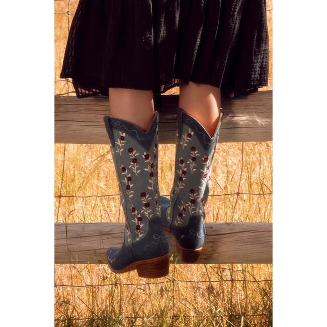 Rosemary Cowgirl Boots in Denim - Boots - 4