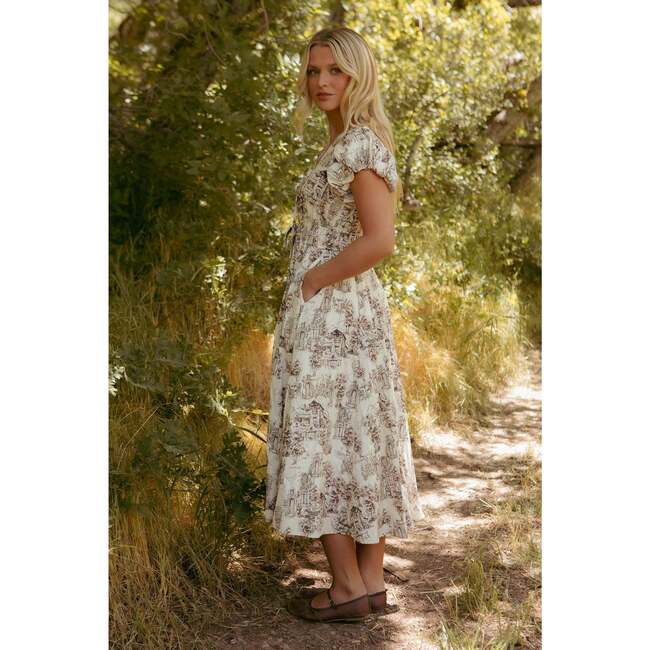 Zaza Midi Dress in Brown Toile - Dresses - 6
