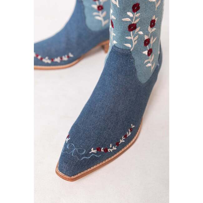 Rosemary Cowgirl Boots in Denim - Boots - 6