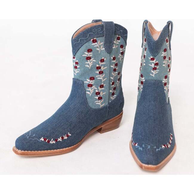 Mini Rosemary Cowgirl Boots in Denim