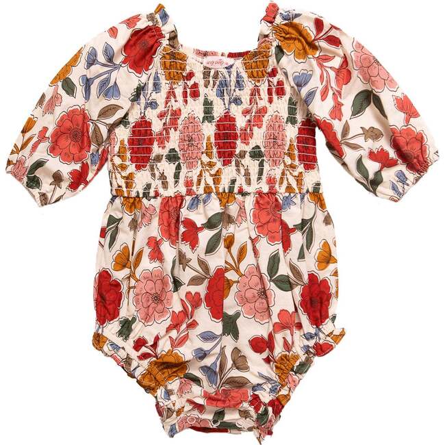 Baby Teagan Romper in Sepia Flower