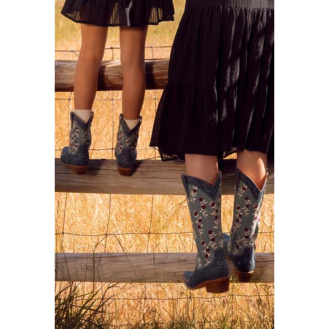 Mini Rosemary Cowgirl Boots in Denim - Boots - 4