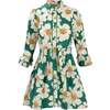 Bowie Dress in Green with White Floral - Dresses - 1 - thumbnail