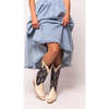 Rosemary Cowgirl Boots in Cream & Navy - Boots - 4