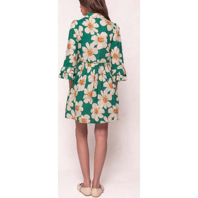 Bowie Dress in Green with White Floral - Dresses - 4