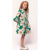 Mini Bowie Dress in Green with White Floral - Dresses - 3