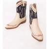 Mini Rosemary Cowgirl Boots in Cream & Navy - Boots - 1 - thumbnail