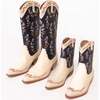 Mini Rosemary Cowgirl Boots in Cream & Navy - Boots - 2
