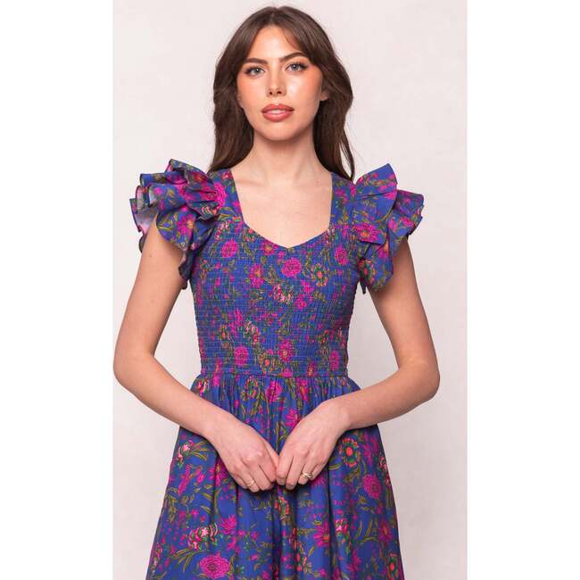 Hattie Dress in Blue Multicolor Floral - Dresses - 5