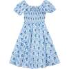 Mini Mae Dress in Blue Floral Stamp - Dresses - 1 - thumbnail