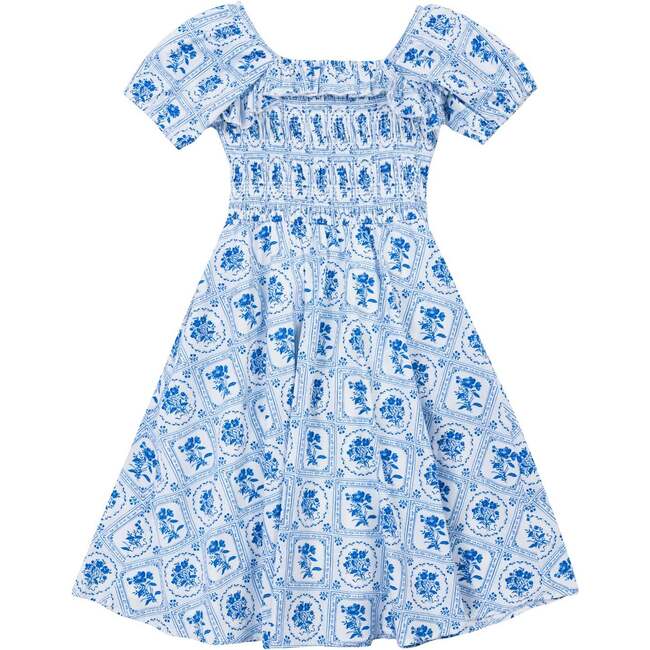 Mini Mae Dress in Blue Floral Stamp - Dresses - 2