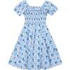 Mini Mae Dress in Blue Floral Stamp - Dresses - 2