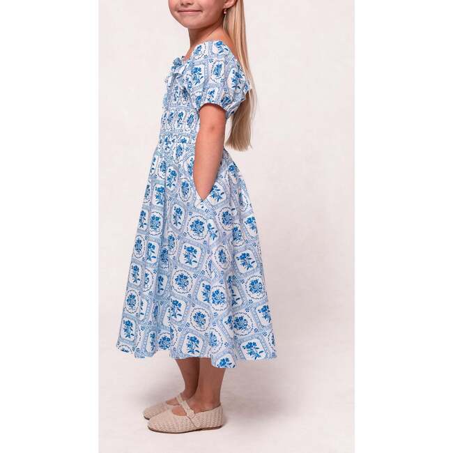 Mini Mae Dress in Blue Floral Stamp - Dresses - 3