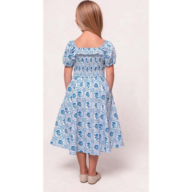Mini Mae Dress in Blue Floral Stamp - Dresses - 4