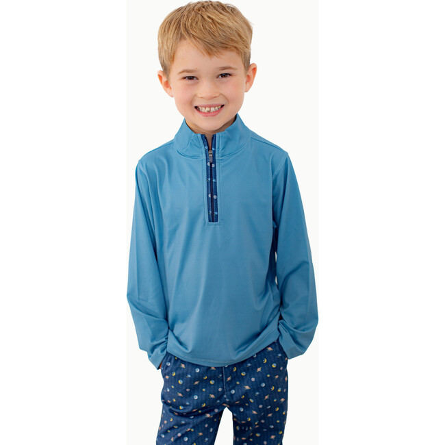Boys' Athletic Half Zip, Blue/Space - Sweatshirts - 2