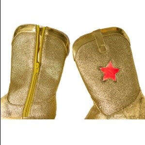A Leading Role Premium Gold Sparkle Boots - Costumes - 3