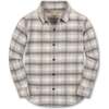 Organic Long Sleeve Flannel Button Down Shirt, Taupe Ombre Plaid - Button Downs - 1 - thumbnail