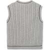 Organic V-Neck Cable Sweater Vest, Gray Heather Cable - Vests - 3