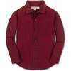 Organic Long Sleeve Flannel Button Down Shirt, Dark Red - Button Downs - 1 - thumbnail