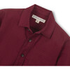 Organic Long Sleeve Flannel Button Down Shirt, Dark Red - Button Downs - 2
