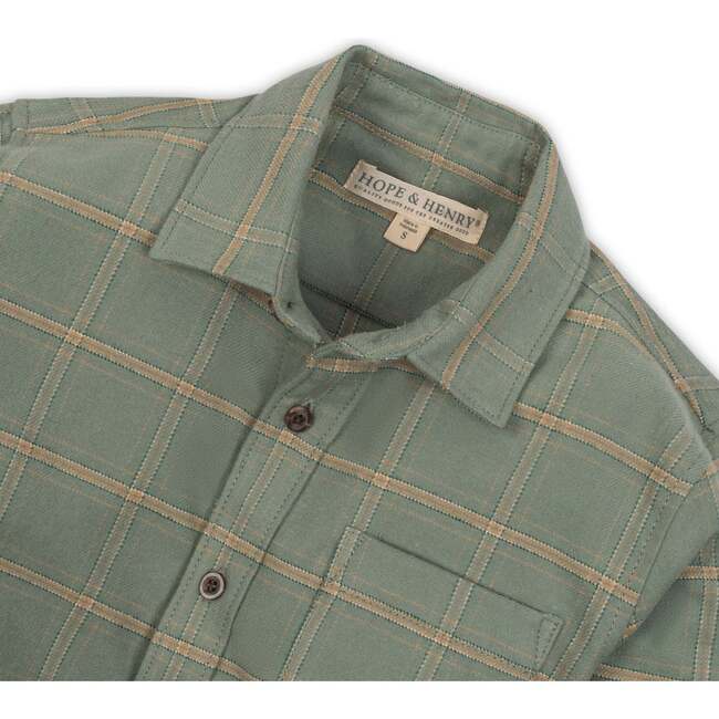 Organic Long Sleeve Flannel Button Down Shirt, Sage Harvest Plaid - Button Downs - 2