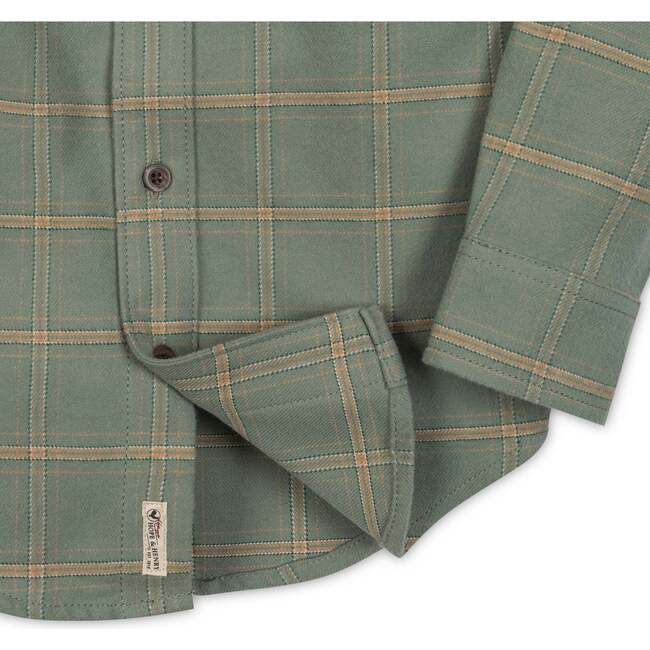 Organic Long Sleeve Flannel Button Down Shirt, Sage Harvest Plaid - Button Downs - 3