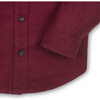 Organic Long Sleeve Flannel Button Down Shirt, Dark Red - Button Downs - 3