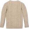 Organic Long Sleeve Fisherman Cable Pullover Sweater, Natural Fleck - Sweaters - 3