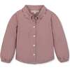 Organic Button Down Peter Pan Collar Top, Dark Red Check - Button Downs - 1 - thumbnail