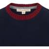 Organic Long Sleeve Crewneck Pullover Sweater, Navy and Dark Gray Heather - Sweaters - 2
