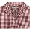 Organic Button Down Peter Pan Collar Top, Dark Red Check - Button Downs - 2