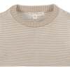 Organic Long Sleeve Crewneck Pullover Sweater, Natural Stripe - Sweaters - 2