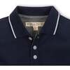 Organic Long Sleeve Colorblock Jersey Polo, Navy and Dark Gray Heather - Polo Shirts - 2
