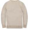 Organic Long Sleeve Crewneck Pullover Sweater, Natural Stripe - Sweaters - 3